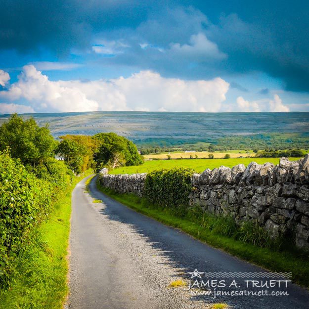 Burren Country Road in Ireland's County Clare