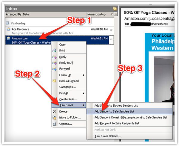 outlook whitelisting