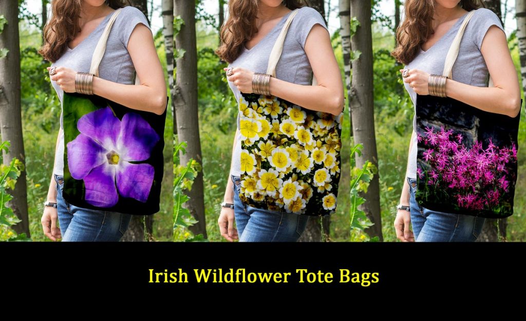 Irish Wildflower Tote Bags